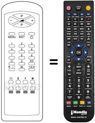 Gleichwertige Fernbedienung Sinudyne JAZZ 14320