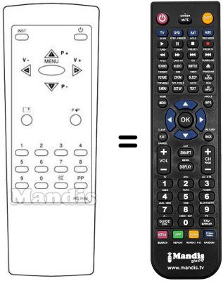 Replacement remote control Trans Continents TR 3612 LSI