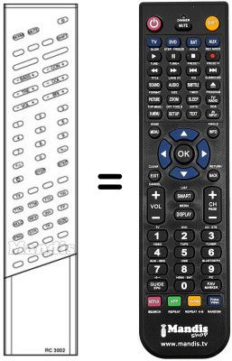 Gleichwertige Fernbedienung RC 3002