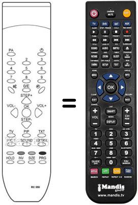 Gleichwertige Fernbedienung QUELLE RC 554
