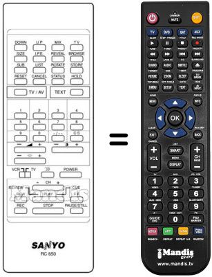 Gleichwertige Fernbedienung RC 650