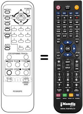 Gleichwertige Fernbedienung RC 6X03 FE