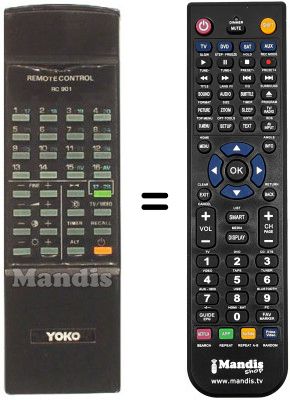 Gleichwertige Fernbedienung RC 901