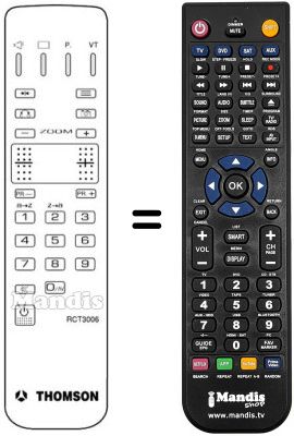 Replacement remote control Thomson 81 DXC 89 DY Replacement remote control Thomson 81 DXC 89 DY