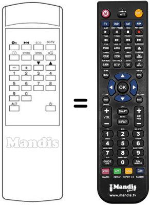 Replacement remote control REMOTE CONTROL