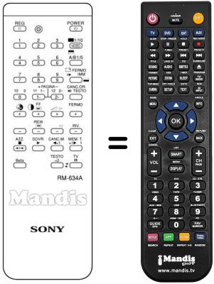 Replacement remote control Sony KV-27 XSTA
