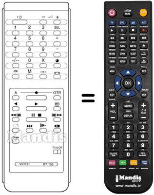 Replacement remote control RT 102