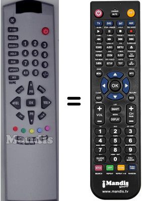 Gleichwertige Fernbedienung Roadstar LCD-1720 KLTN