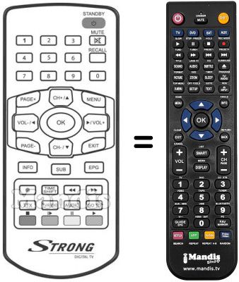 Gleichwertige Fernbedienung Strong SRT 56