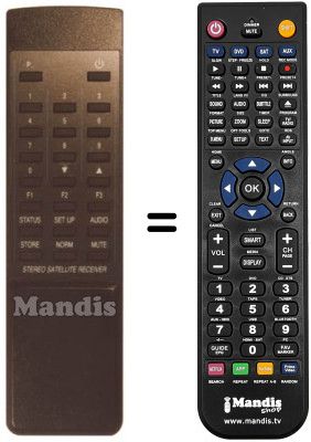 Replacement remote control STEREO SATELLITE RECEIVER