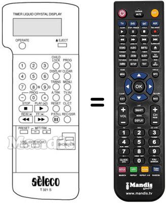 Gleichwertige Fernbedienung Naonis SV 622