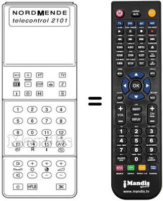 Gleichwertige Fernbedienung TELECONTROL 2101 Gleichwertige Fernbedienung TELECONTROL 2101