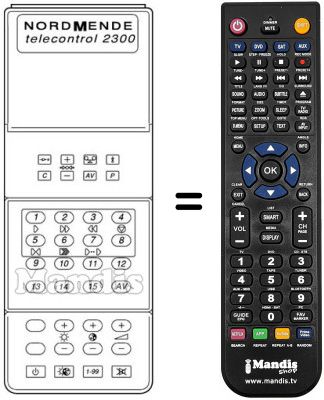 Gleichwertige Fernbedienung TELECONTROL 2300 Gleichwertige Fernbedienung TELECONTROL 2300