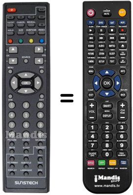 Gleichwertige Fernbedienung Sunstech TL-RI1970
