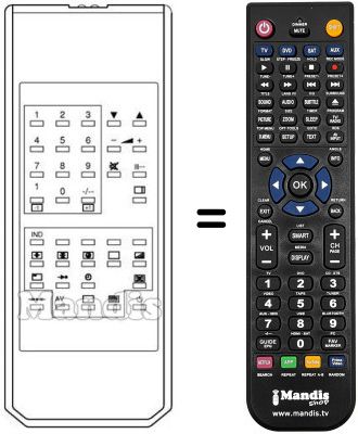 Gleichwertige Fernbedienung Sinudyne 2180 A