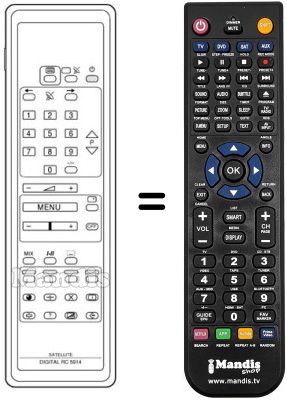 Replacement remote control UFD 41