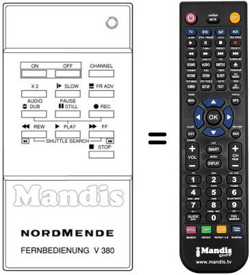 Gleichwertige Fernbedienung NordMende V 303 PSN Gleichwertige Fernbedienung NordMende V 303 PSN