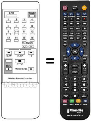 Replacement remote control VCR 55