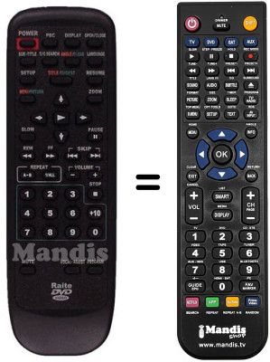Replacement remote control RAITE AVPHILE 713-715