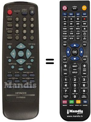 Replacement remote control Hitachi DV-P 505 E