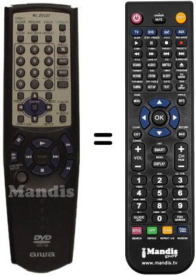 Gleichwertige Fernbedienung Aiwa XD-DV370