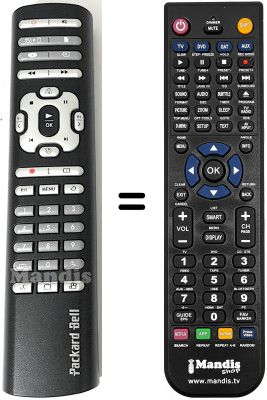 Gleichwertige Fernbedienung PackardBell HDD RECORDER 80 / 250