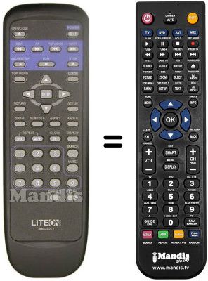 Replacement remote control LITE-ON LVD-2002