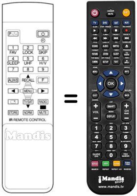 Replacement remote control Ingelen SAT 1600 Replacement remote control Ingelen SAT 1600