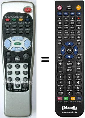 Gleichwertige Fernbedienung Silvercrest SL 65 (ver. 2)