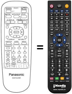 Replacement remote control Panasonic DVD A 150