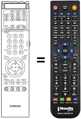 Gleichwertige Fernbedienung Samsung SP43RETROPRO Gleichwertige Fernbedienung Samsung SP43RETROPRO