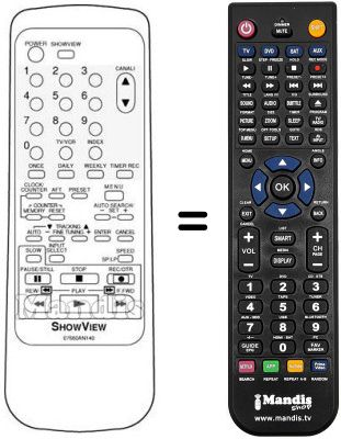 Gleichwertige Fernbedienung Sinudyne SV9088