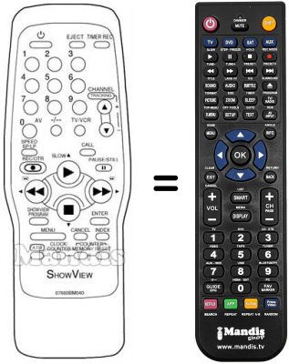 Replacement remote control Orion VH10222