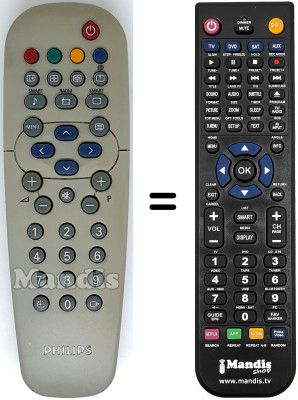 Gleichwertige Fernbedienung Philips 17PT1666-58 Gleichwertige Fernbedienung Philips 17PT1666-58