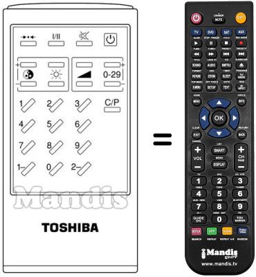 Gleichwertige Fernbedienung Toshiba 23120771 Gleichwertige Fernbedienung Toshiba 23120771