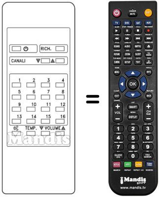 Replacement remote control Audiosonic KBB1574
