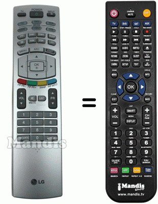 Gleichwertige Fernbedienung LG 6710900011W Gleichwertige Fernbedienung LG 6710900011W