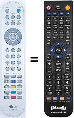Gleichwertige Fernbedienung LG 15LC1R Gleichwertige Fernbedienung LG 15LC1R
