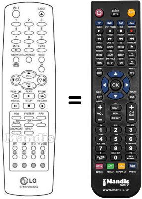 Replacement remote control LG KE15FA9BX