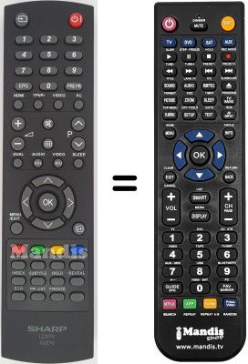 Replacement remote control Sharp LC-19SH7E / BK