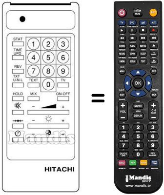 Gleichwertige Fernbedienung Hitachi CST2075 Gleichwertige Fernbedienung Hitachi CST2075
