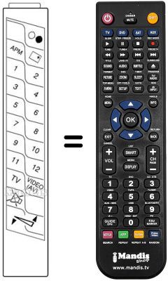 Replacement remote control JVC CT77FC
