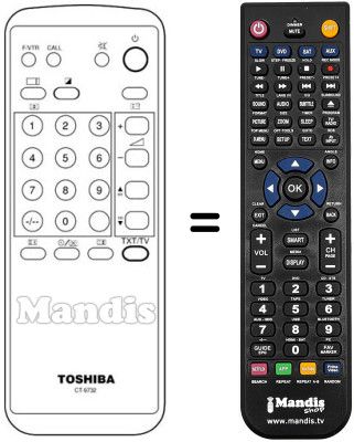 Replacement remote control Toshiba 2140TF Replacement remote control Toshiba 2140TF