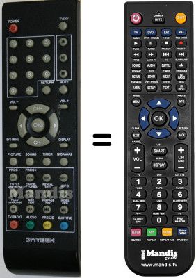 Gleichwertige Fernbedienung DMTech TE15DVT