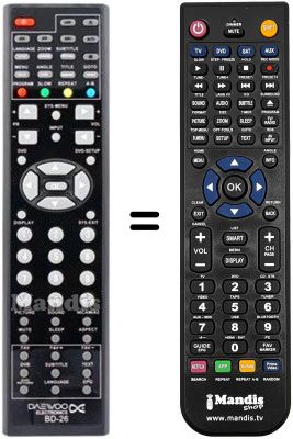 Gleichwertige Fernbedienung Daewoo BD26