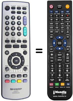 Replacement remote control Sharp LC37WD1S