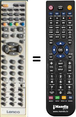 Replacement remote control Lenco DVL1953ADWHITE