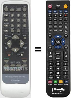 Gleichwertige Fernbedienung SCHNEIDER 076ROCH540-VER-1