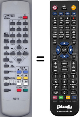 Gleichwertige Fernbedienung Metz 82TE97100HT