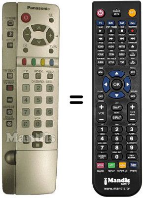 Gleichwertige Fernbedienung Panasonic TH-42PA20-TV Gleichwertige Fernbedienung Panasonic TH-42PA20-TV